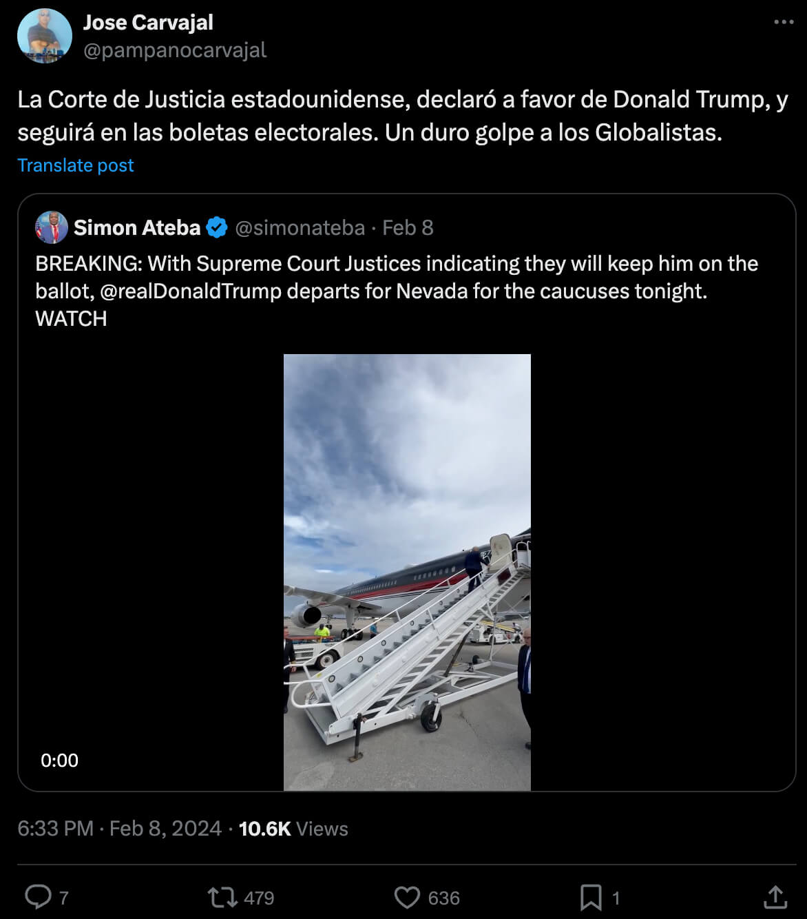 Chinese state media spread Spanish-language disinformation that the U.S. Supreme Court has already ruled that POTUS 45 is eligible to run in the 2024 presidential election
