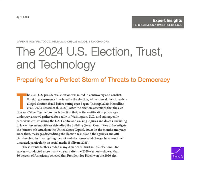 The 2024 U.S. Election, Trust, and Technology Report